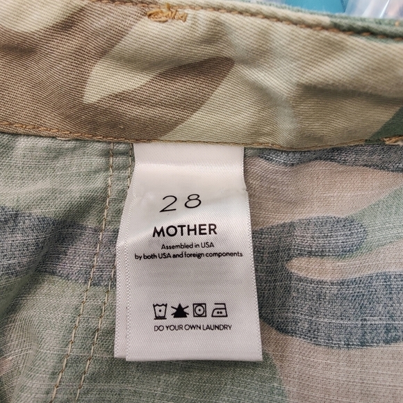MOTHER Denim The Shaker Chop Crop Blue Green Camo Pants NWT Size 28 $218 - Picture 11 of 13